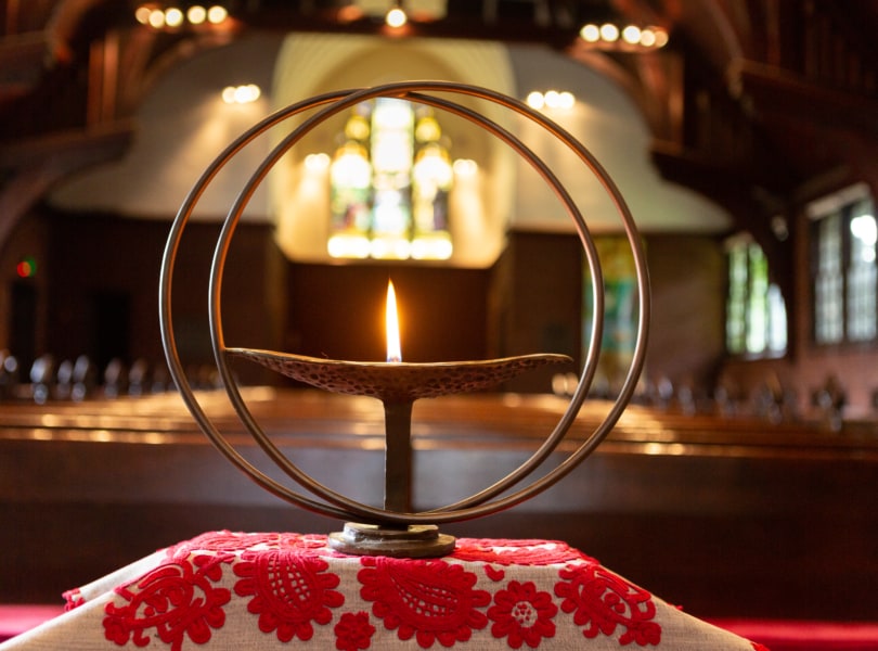 The Unitarian flaming chalice