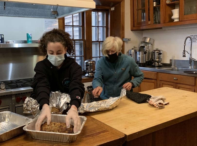 Prepping supper for Bristol Lodge